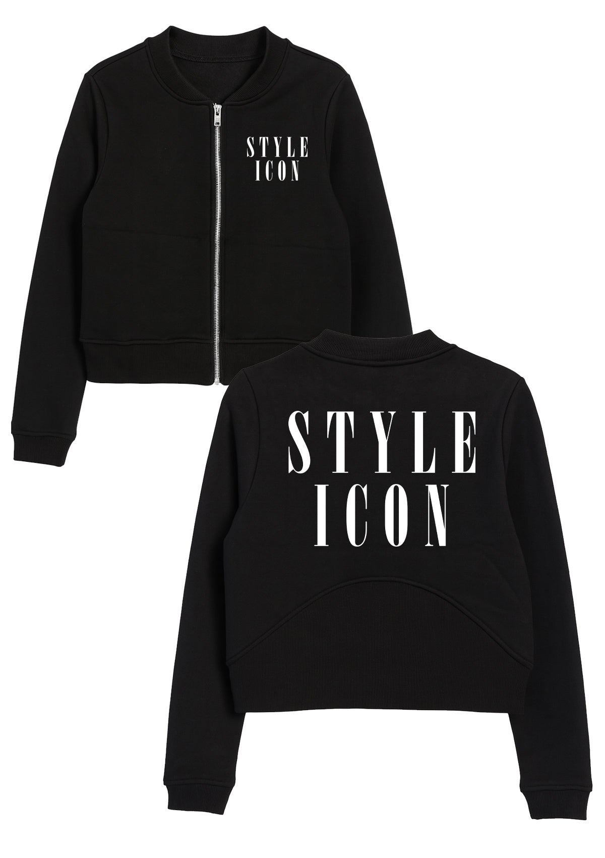 Graphic Women Zip-up Crop Jacket