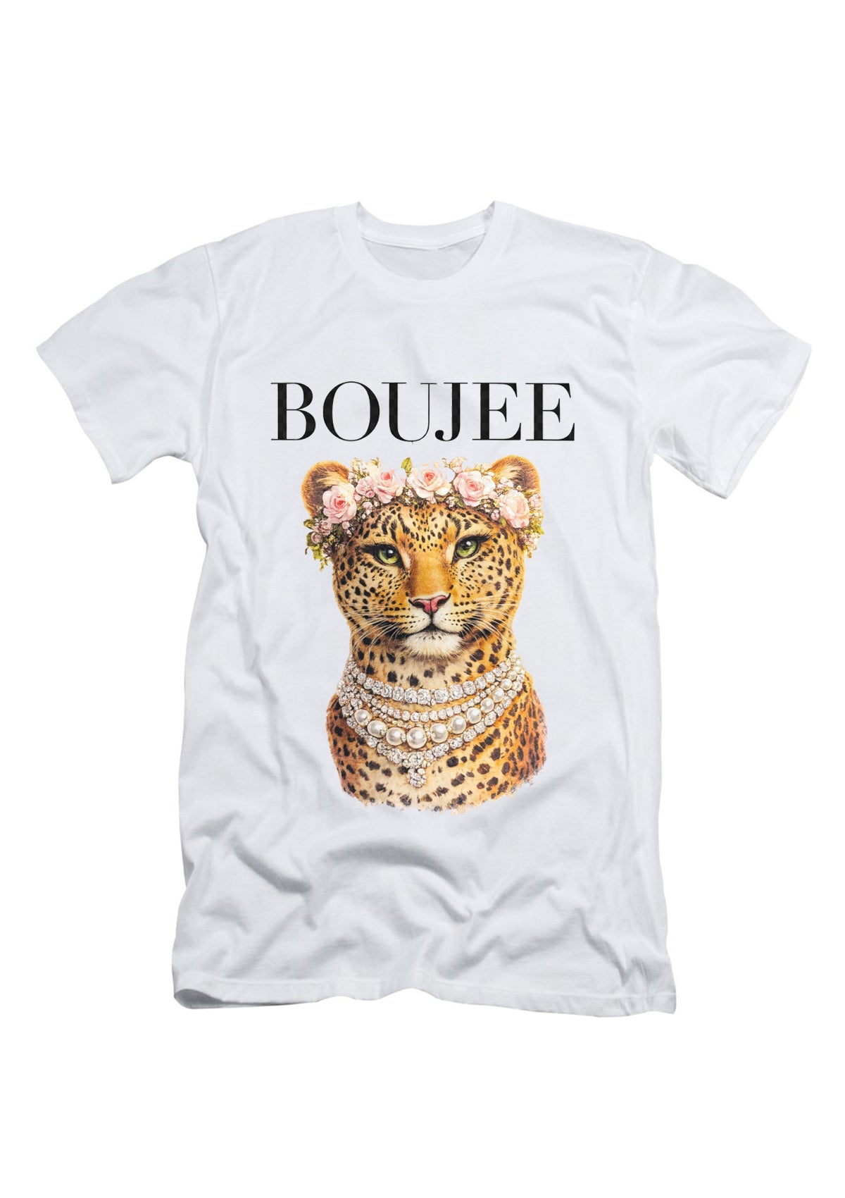 Boujee Leopard Graphic T-Shirt | Luxury Animal Print Tee | Fashion Statement Shirt | Unisex Tee
