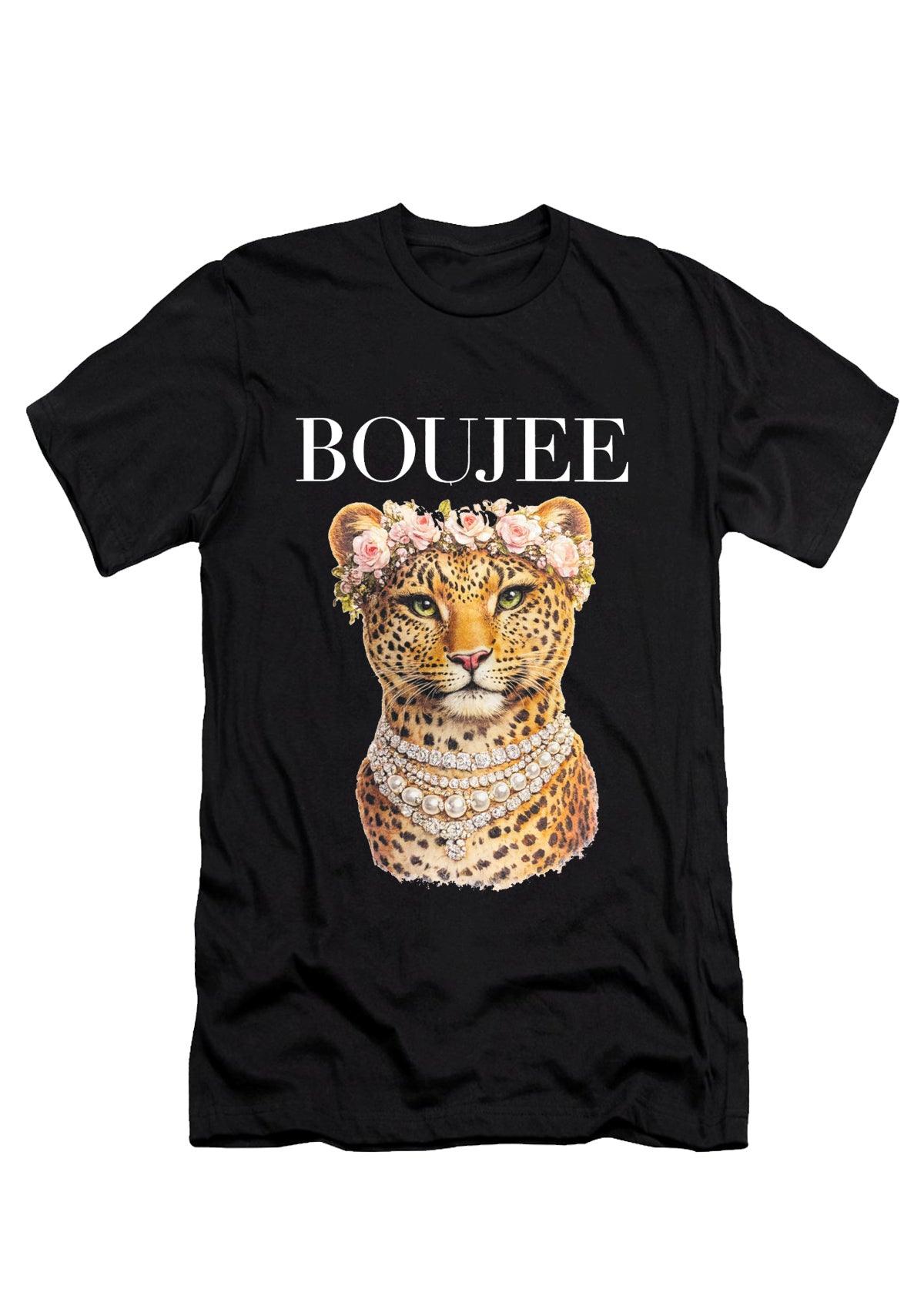 Boujee Leopard Graphic T-Shirt | Luxury Animal Print Tee | Fashion Statement Shirt | Unisex Tee