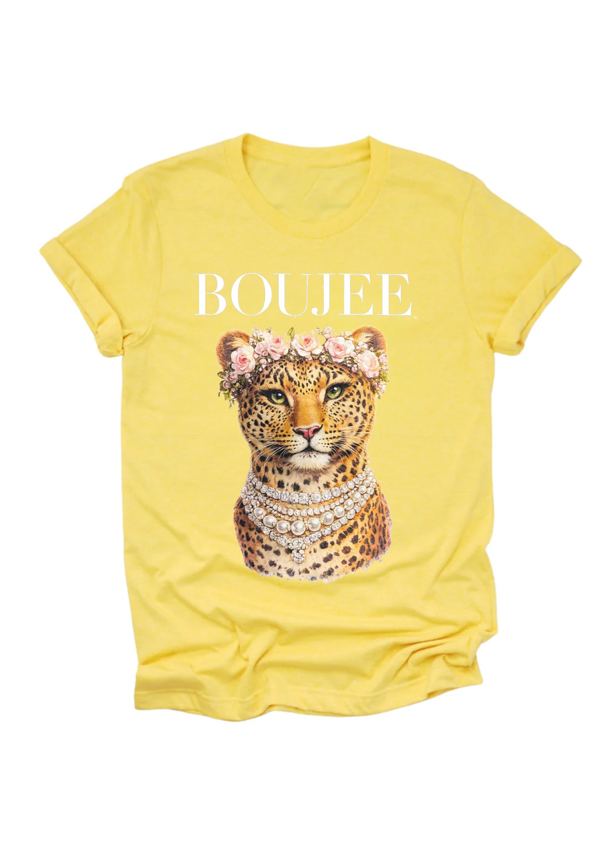 Boujee Leopard Graphic T-Shirt | Luxury Animal Print Tee | Fashion Statement Shirt | Unisex Tee