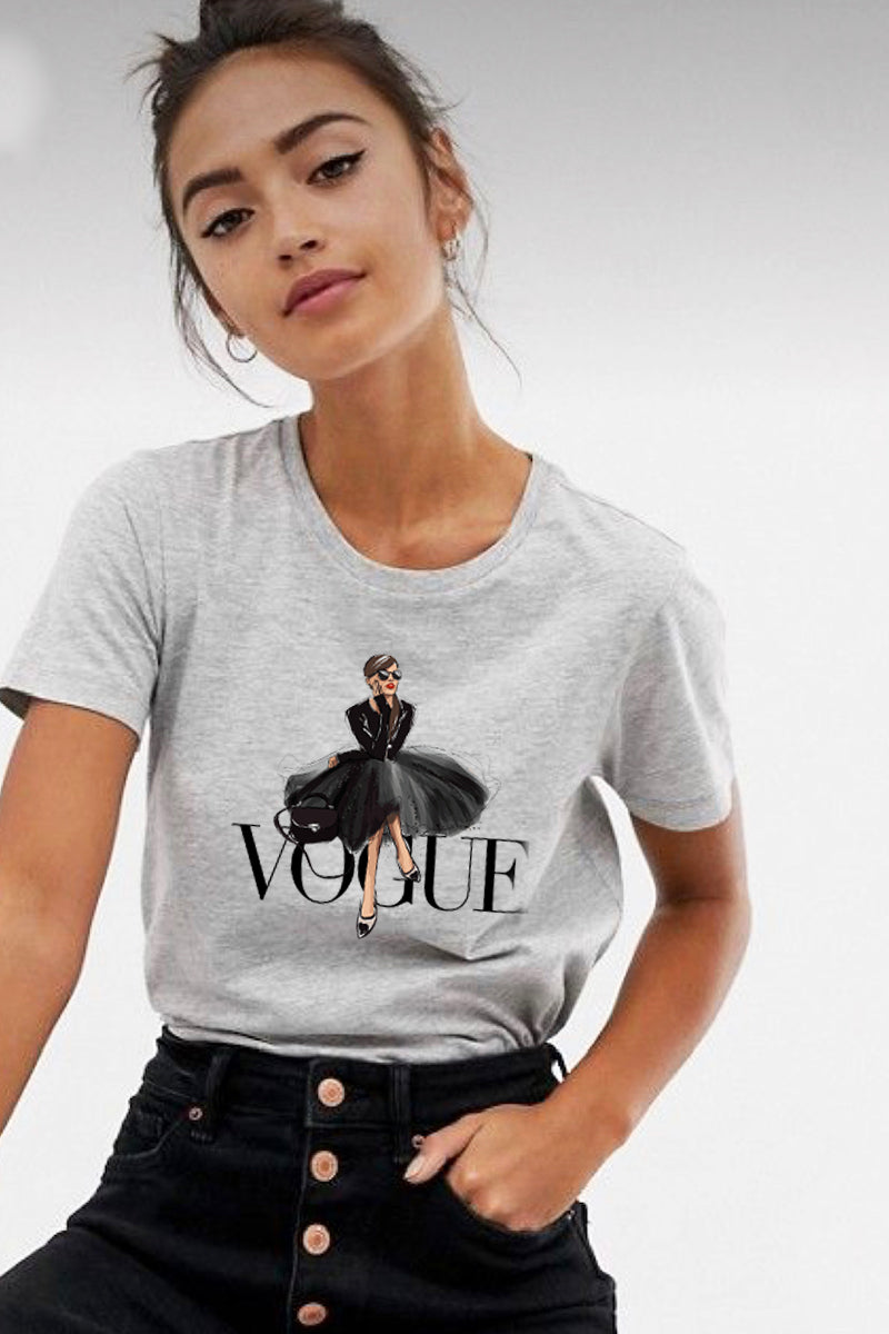 NOW-FW0398 FASHION GIRL GRAPHIC WOMEN TEE