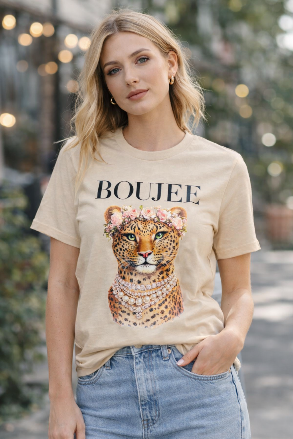 Boujee Leopard Graphic T-Shirt | Luxury Animal Print Tee | Fashion Statement Shirt | Unisex Tee